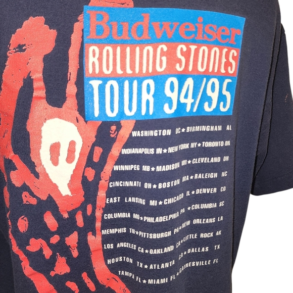 Vtg 1994-1995 Rolling Stones Concert T-shirt  Mens LARGE Made USA Voodoo Lounge - Picture 8 of 12